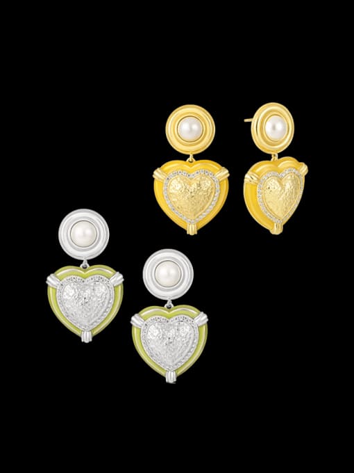 DAKA 925 Sterling Silver Cubic Zirconia Heart Vintage Drop Earring 2