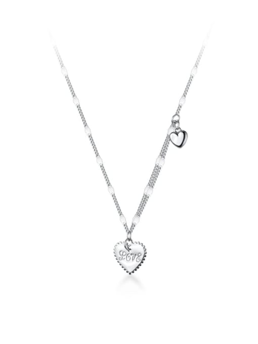 Rosh 925 Sterling Silver Heart Minimalist Multi Strand Necklace 4