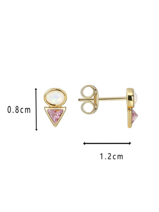 CHARME Brass Cubic Zirconia Triangle Minimalist Stud Earring 1