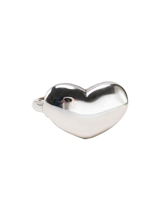 XBOX 925 Sterling Silver Smooth Heart Minimalist Band Ring 0