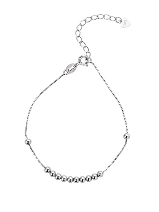 BeiFei Minimalism Silver 925 Sterling Silver Bead Geometric Minimalist Link Bracelet 0
