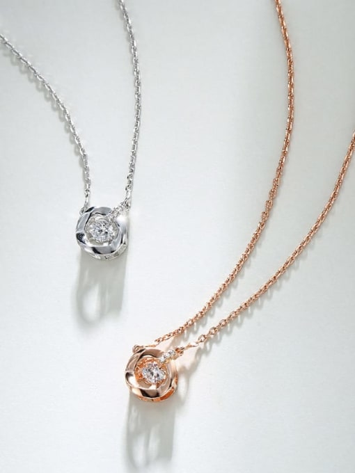 XP Alloy Cubic Zirconia Round Dainty Necklace 2