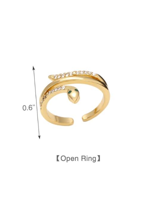 CC Brass Cubic Zirconia Snake Vintage Band Ring 2