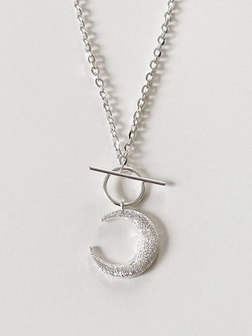 Boomer Cat 925 Sterling Silver Moon Vintage Necklace 1