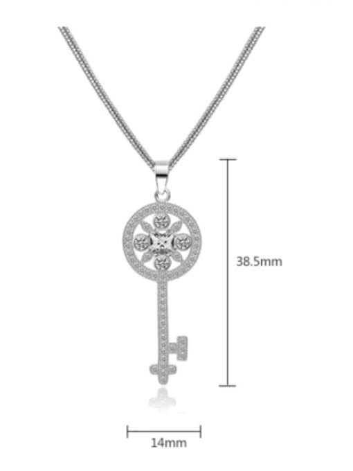 BLING SU Copper Cubic Zirconia Key Minimalist Necklace 2