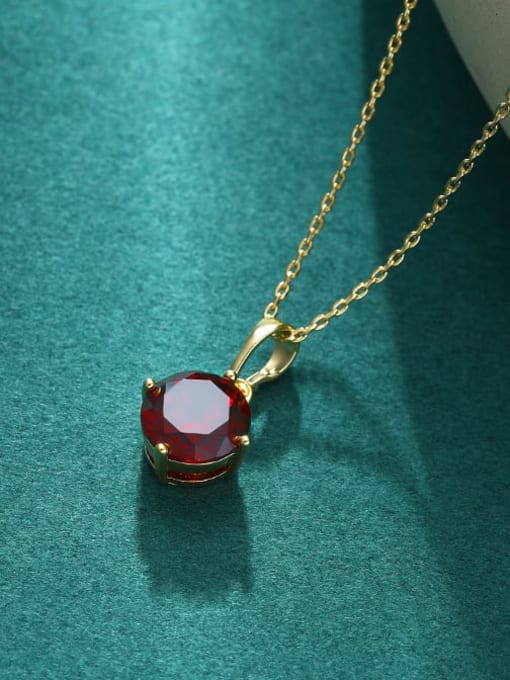 XP Alloy Crystal Red Geometric Dainty Necklace 2