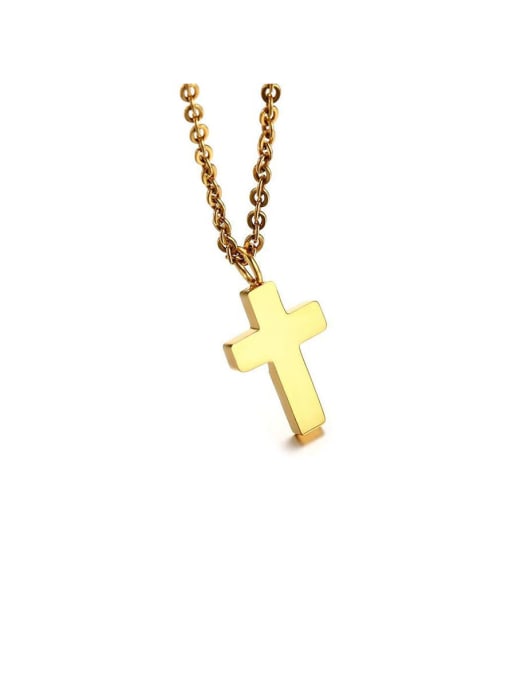 Gold Pendant with chain (sold out) Titanium Cross Minimalist Regligious Necklace