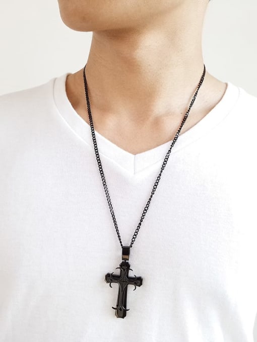 CONG Stainless steel Cross Minimalist Regligious Necklace 3