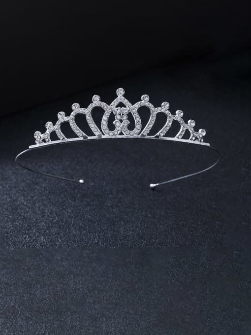 Style 14 Alloy Cubic Zirconia Trend Crown  Hair Fascinator