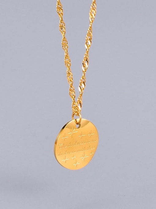 A TEEM Titanium Letter Minimalist round pendant Necklace 4