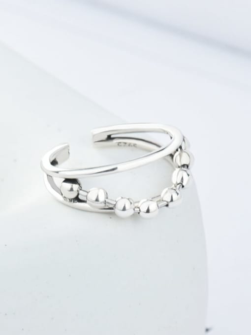 XBOX 925 Sterling Silver  Round  BeadVintage Stackable Ring 3