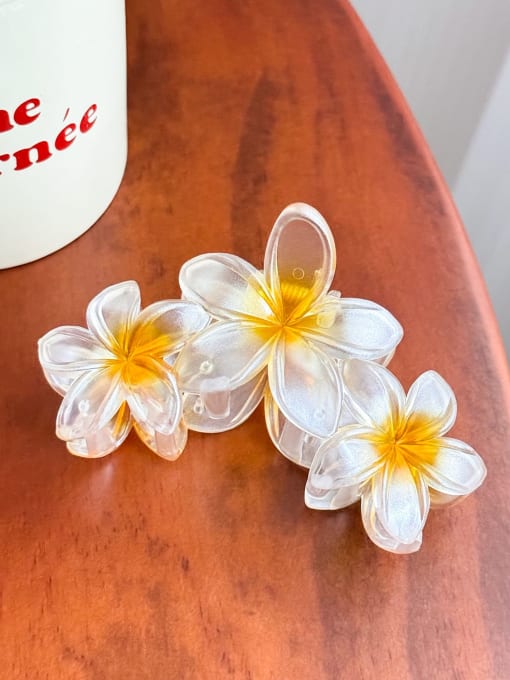 Yellow 11cm Alloy Resin  Minimalist Flower  Multi Color Jaw Hair Claw