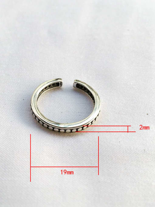 J32 925 Sterling Silver Geometric flower Vintage Stackable Ring