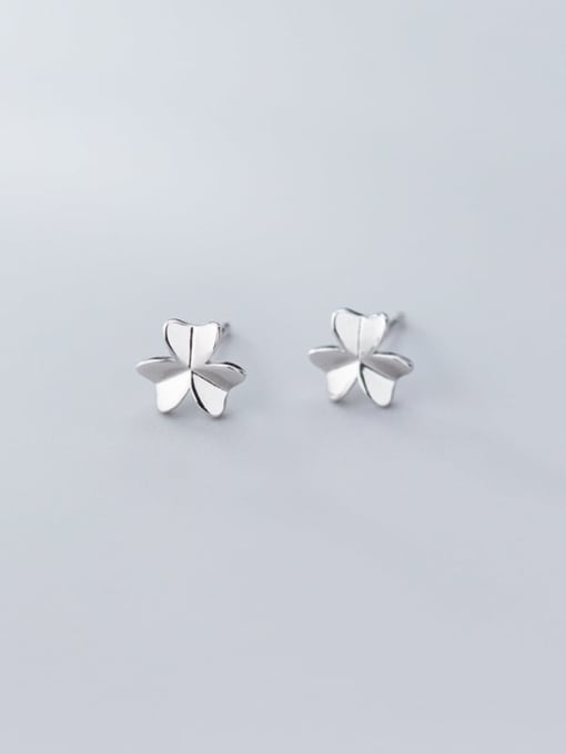 Rosh 925 Sterling Silver Smooth Flower Minimalist Stud Earring 2