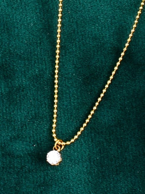A TEEM Titanium Steel Bead Round Minimalist  Bead Chain Necklace 0