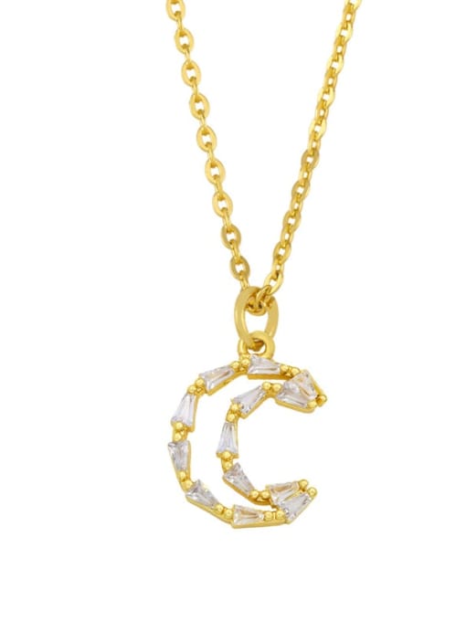 CC Brass Cubic Zirconia Moon Vintage Necklace 2