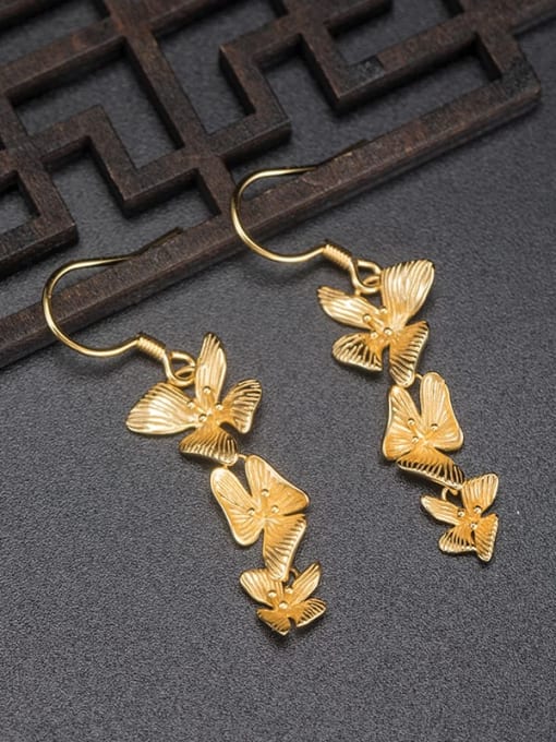SILVER MI 925 Sterling Silver Butterfly Vintage Hook Earring 2