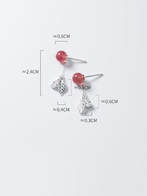 Rosh 925 Sterling Silver Garnet Red Leaf Trend Drop Earring 3