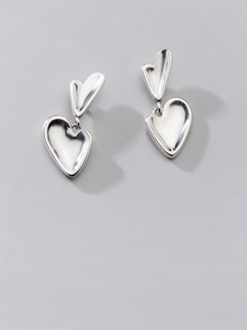 Rosh 925 Sterling Silver Heart Minimalist Drop Earring 0