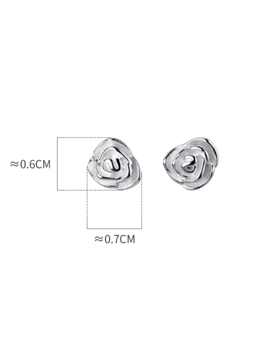 Rosh 925 Sterling Silver Flower Minimalist Stud Earring 4