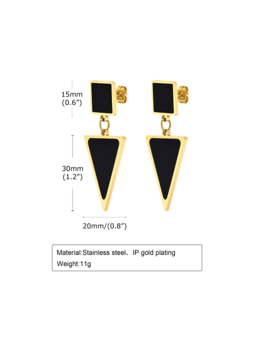 LI MUMU Stainless steel Enamel Geometric Minimalist Drop Earring 2