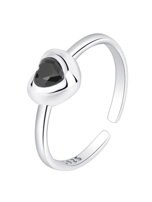 KDP-Silver 925 Sterling Silver Cubic Zirconia Heart Minimalist Band Ring 4