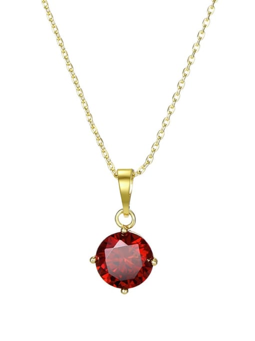 Red Pendant (excluding chain) Alloy Crystal Red Geometric Dainty Necklace