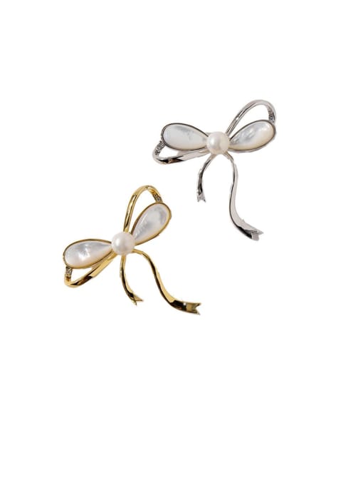 My Model Copper Shell White Butterfly Trend Brooches 0