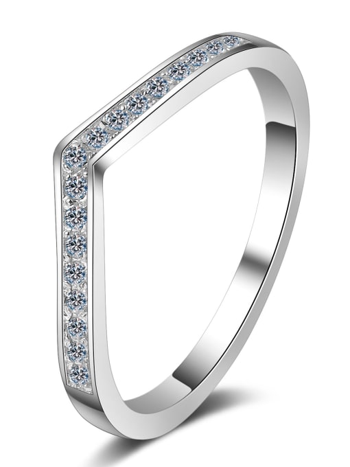 MOISS Sterling Silver Moissanite White Geometric  Dainty Engagement Rings 3