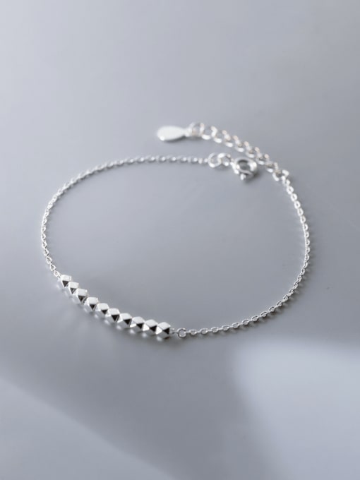 Rosh 925 Sterling Silver Geometric Minimalist Beaded Bracelet 0