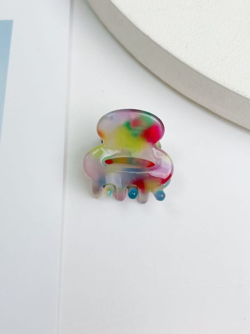 Multicolored 2.6cm Cellulose Acetate Trend Flower Alloy Jaw Hair Claw