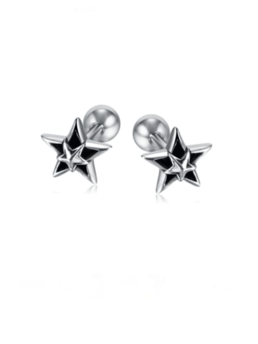 749 steel ear nails Stainless steel Pentagram Vintage Stud Earring