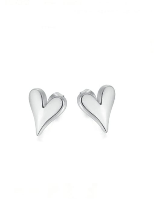 773 Steel Earrings Titanium Steel Heart Minimalist Stud Earring