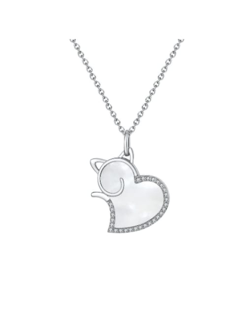 RINNTIN 925 Sterling Silver Shell Heart Minimalist Necklace 1