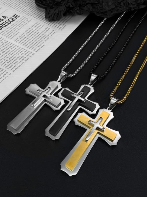 Open Sky Stainless steel Cross Minimalist Regligious Necklace 2