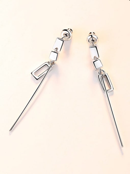 CCUI 925 Sterling Silver Smooth Geometric Minimalist Threader Earring 1