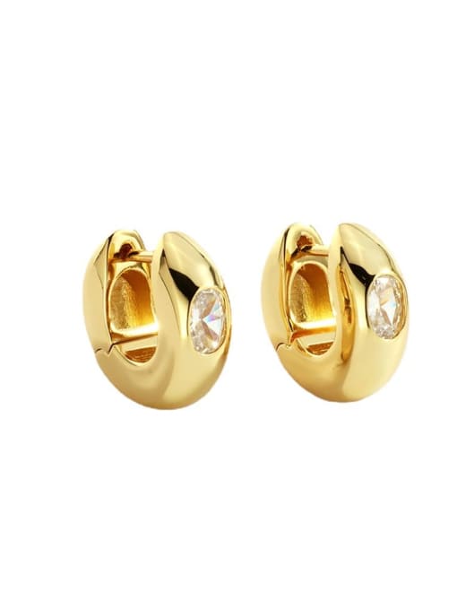 CHARME Brass Rhinestone Geometric Minimalist Stud Earring 3