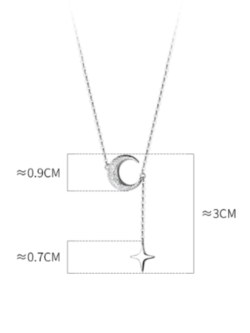 Rosh 925 Sterling Silver Moon Minimalist Tassel Pendant Necklace 4