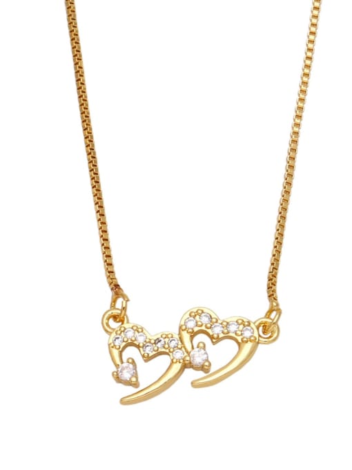 CC Brass Cubic Zirconia Boy Vintage  Heart Pendant Necklace 2