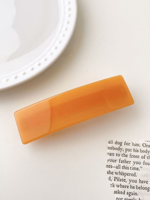 Jelly orange Cellulose Acetate Minimalist Geometric Alloy Hair Barrette