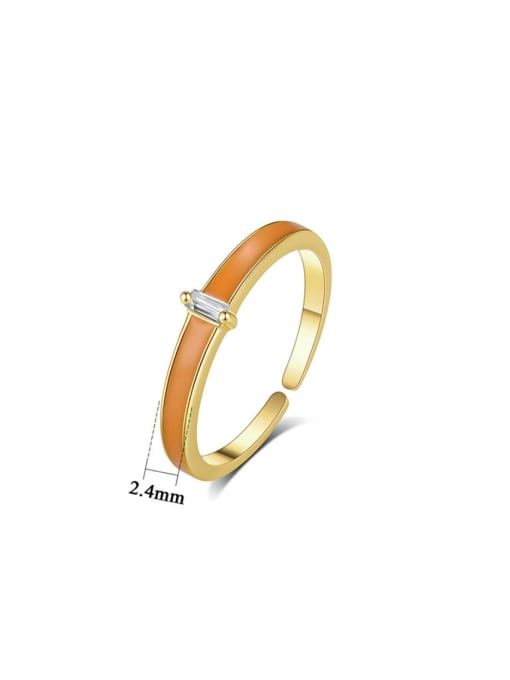 CCUI 925 Sterling Silver Enamel Geometric Minimalist Midi Ring