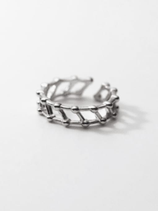 silver Diamond Ring 925 Sterling Silver Geometric Minimalist Band Ring