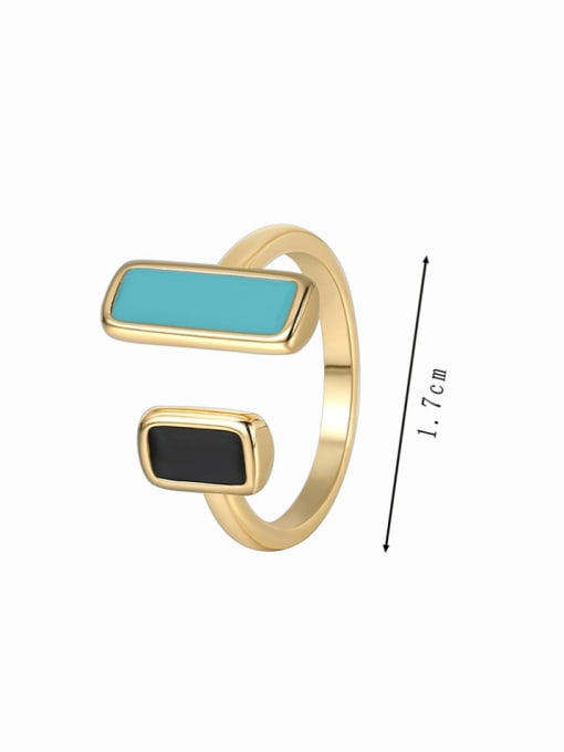 CHARME Brass Enamel Geometric Minimalist Band Ring 2