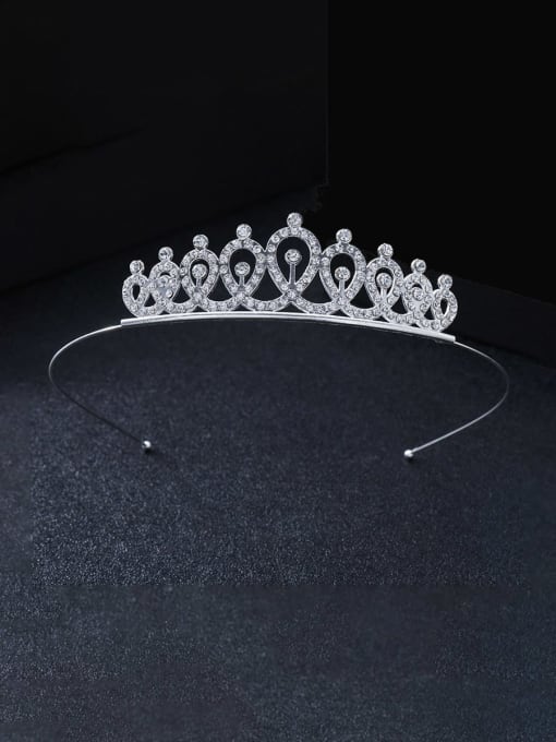 Style 9 Alloy Cubic Zirconia Trend Crown  Hair Fascinator
