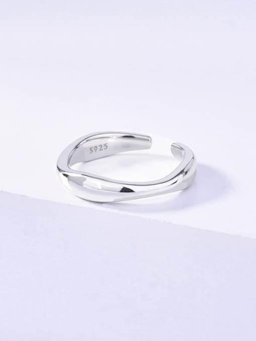 Rd0084 platinum 925 Sterling Silver Hollow Geometric Minimalist Ring
