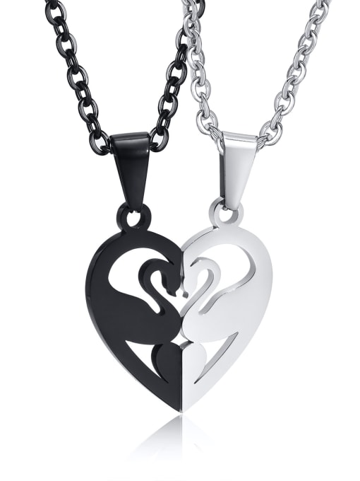 Swan CN138 without chain Stainless steel Heart Hip Hop Necklace