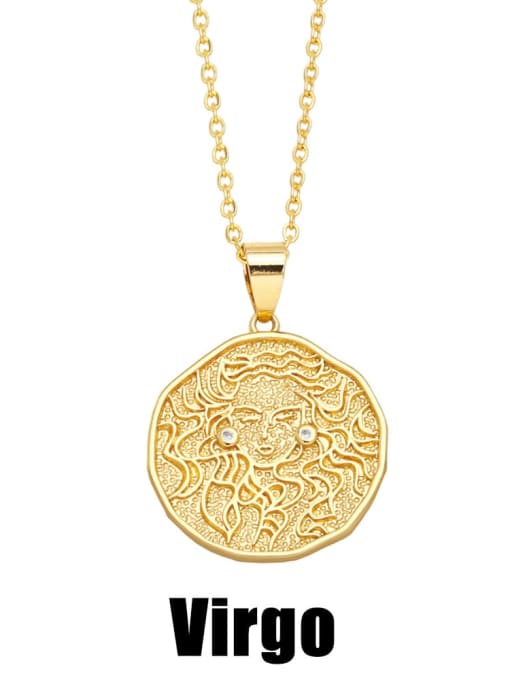Virgo Brass Constellation Vintage Necklace