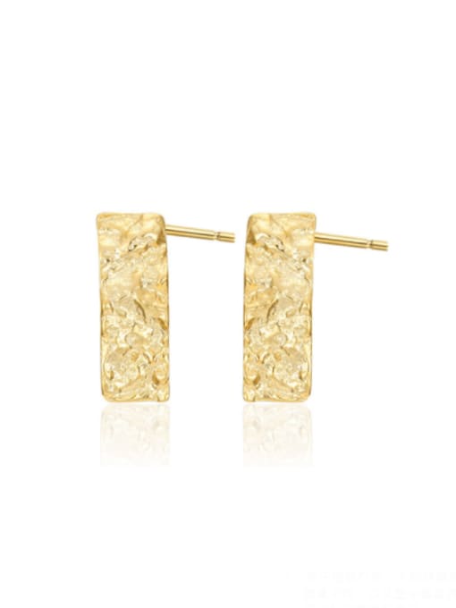 Boomer Cat 925 Sterling Silver With Gold Plated Simplistic Square Stud Earrings 0
