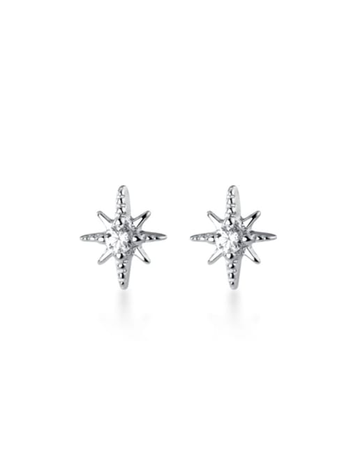 Rosh 925 Sterling Silver Rhinestone Star Minimalist Stud Earring 3