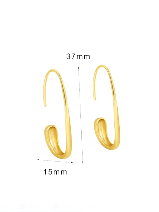 CHARME Brass Geometric Minimalist Hook Earring 2